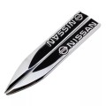 2 x Nissan Emblems Badge 3D Car Sticker Side Metal Knife Type Fender For Nissan