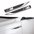 2 x BMW M Emblems Badge 3D Car Sticker Side Metal Knife Type Fender For Bmw