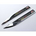 2 x R Line Motorsports Emblems Badge 3D Car Sticker Side Metal Knife Type Fender For Vw