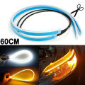 2 x 60cm Ultra Thin Double Color LED Strip DRL Flowing Turn Signal Light
