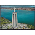 Vintage post card Almada, Portugal, Monument to the Christ King