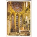 Vintage Post Card Notre-Dame - The Great Rose stained glass window.