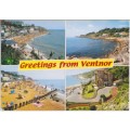 Vintage Post Card - Isle of Wight. Greetings from Ventnor. Salmon Cameracolour Post Card