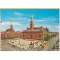 Vintage Post Card - Copenhagen, The Town Hall Square