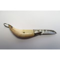 Vintage miniature bone folding knife / key chain / pendant knife