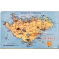 Vintage Post Card -- Guernsey Map