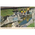 Vintage Postcard -- The Model Village at Polperro - Harvey Barton, Printed in England.