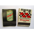 Castrol Oil & Firestone Tyres Match book / Matchbook