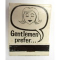 Vintage Matchbook -- Lemos Cordial - ` Blondes prefer Gin in their Lemos`