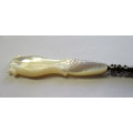 Antique, Victorian ? hand carved, mother of pearl, perfume bottle cork screw.
