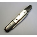 Small Antique / Vintage real Mother of Pearl Folding Knife - probably German made.