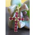 Precious 18ct Gold Cross with Rubies