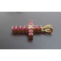 Precious 18ct Gold Cross with Rubies