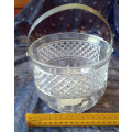 glass ice bucket with plated drainer