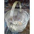glass ice bucket with plated drainer