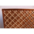 Vintage Retro Patterned Brass and Ceramic Fire Grate / Screen
