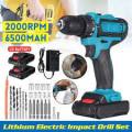 48V Lithium Rechargeable Cordless Hand Power Drill & Screw Driver Set