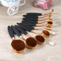 *FREE SHIPPING* ROSE GOLD 10 PIECE OVAL PROFESSIONAL MAKE UP BRUSHES