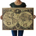 Vintage Globe Old World Map Matte Brown Paper Poster Home Wall Decor