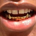 Hip Hop Plated Gold/Silver Fangs Teeth Grillz Caps Top & Bottom Set Unisex