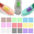 12pcs Unisex Running No Tie Multicolor Shoelaces Elastic Silicone Shoe Lace For Shoes