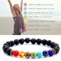 7 Chakra Healing Balance Beaded Bracelet Lava Yoga Reiki