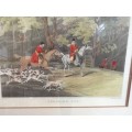 A Framed Antique Coloured Art Print,  Titled : THROWING OFF.
