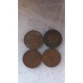 FOUR NICE COINS INCLUDING THE 1896 ZAR PENNY ETC