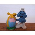 2.0490 Smurf with easter egg, Vintage Smurfs figure, Shipping will only be charged once!