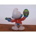 2.0491 Smurf painting easter egg, Vintage Smurfs figure, Shipping will only be charged once!