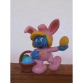 2.0497 Smurfette in bunny suit, Vintage Smurfs figure, Shipping will only be charged once!