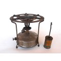 Vintage Primus camp stove, with small Primus safety can