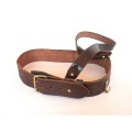 Vintage leather belt with brass