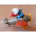 40222 Airplane **SUPER SMURF**, vintage Smurfs figure. Shipping will only be charged once!