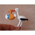 40248 Stork with Baby (Base missing) **SUPER SMURF**, vintage Smurfs figure.