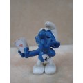 20056 Card Player Smurf, vintage Smurfs figure. Shipping will only be charged once!