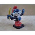 20092 Conductor Smurf, vintage Smurfs figure. Shipping will only be charged once!