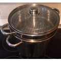 3 in 1 At Home Stainless Steel Multipurpose Stock Pot & Steamer with basket & lid Bargain!