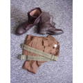 SADF boots, nutria shirt and belt.