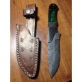 Hand Made Damascus Steel Hunting Knife-NO RESERVE AUCTION !!!