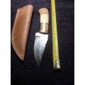 Hand Made Damascus Steel Hunting Knife-Rain Drop Pattern Blade-NO RESERVE AUCTION !!!