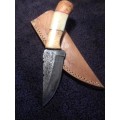 Hand Made Damascus Steel Hunting Knife-Rain Drop Pattern Blade-NO RESERVE AUCTION !!!