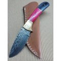 HANDMADE DAMASCUS STEEL HUNTING KNIFE !!!