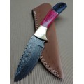 HANDMADE DAMASCUS STEEL HUNTING KNIFE !!!