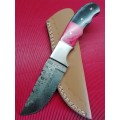 HANDMADE DAMASCUS STEEL HUNTING KNIFE !!!