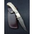 HANDMADE DAMASCUS STEEL FOLDING KNIFE !!!