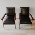 Retro vinyl office chairs - pair