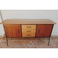 Retro steel en wood sideboard