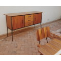 Retro steel en wood sideboard