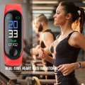 2019 Smart Bracelet Wristband Blood Pressure Heart Rate Monitor Pedometer Smart Watch - Color Red